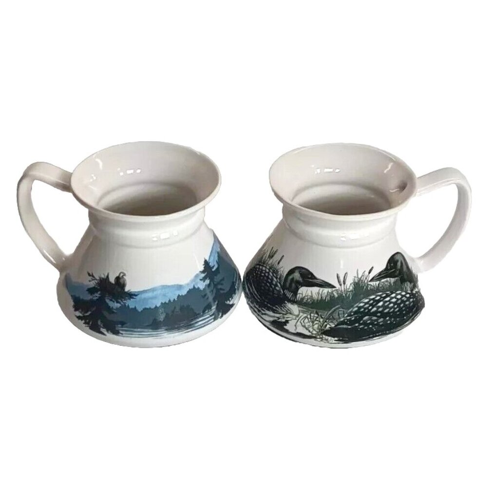 Eagle & Loons Spill Proof Coffee Tea Mugs Wildlife Collection Capilano Korea Set